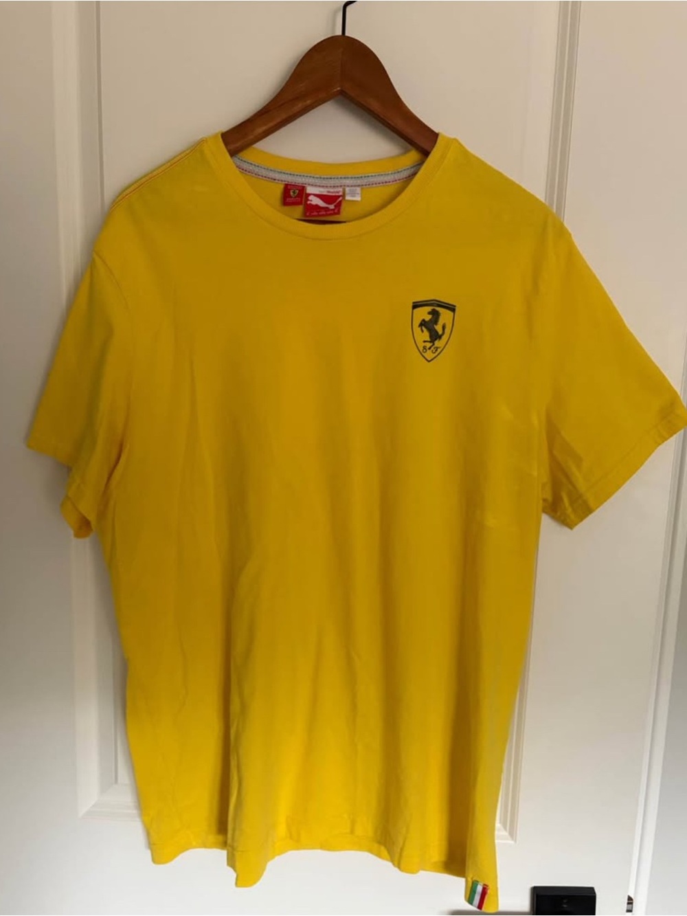 Ferrari Yellow T-Shirt with Black Shield Logo